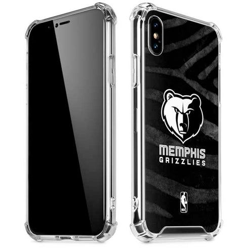 NBA Memphis Grizzlies Black Animal Print iPhone XS Max Clear Case